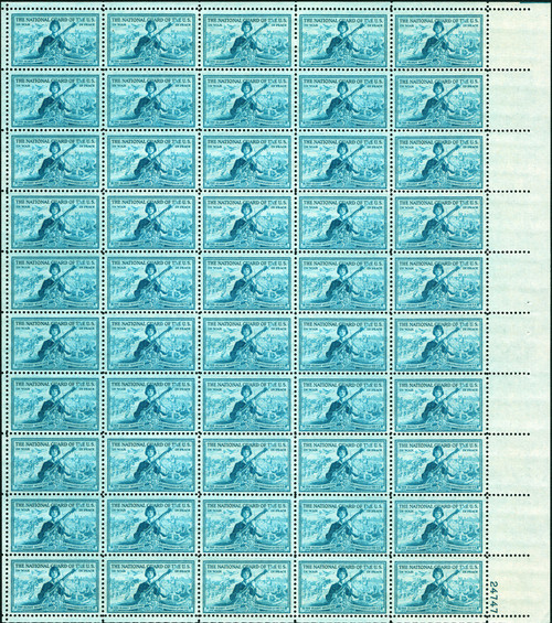 1953 3¢ National Guard Mint Sheet