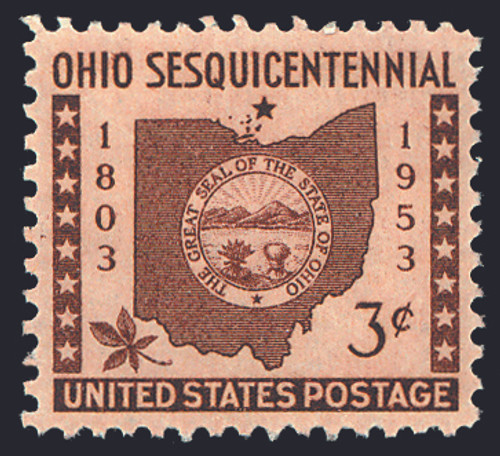 1953 3¢ Ohio Statehood Mint Single