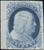 1852 1¢ Franklin Blue Imperf-Type IV, VF Used, Fault, US #9