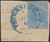 Confederate States #2, Used on Piece, Blue Cancel