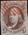 1847 5¢ Franklin, VF Used, Bold Red Grid Cancel, US #1