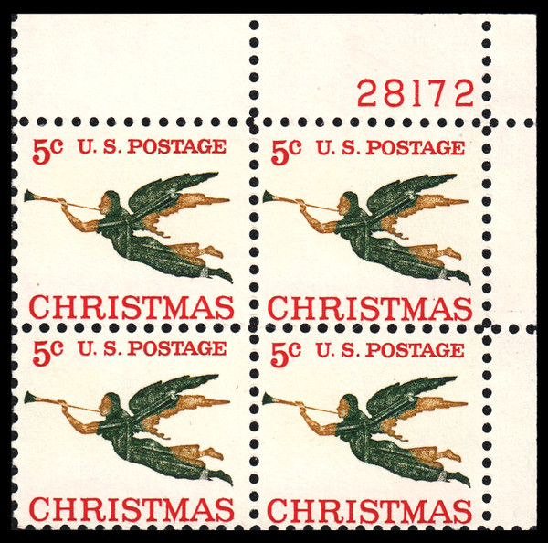 1965 5¢ Christmas Plate Block