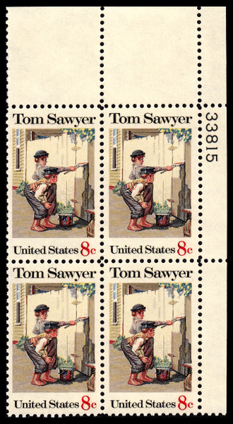 1972 8¢ Tom Sawyer - Folklore Plate Block