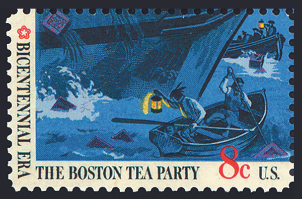 1973 8¢ Boston Tea Party - Rowboats Mint Single