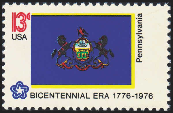 1976 13¢ Pennsylvania Mint Single