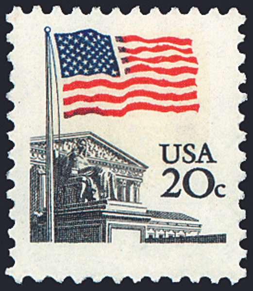 1981M 20¢ Flag & Supreme Court Mint Single