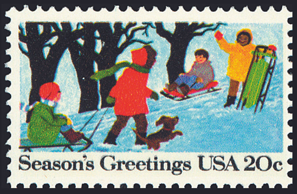 1982 20¢ Sledding Mint Single