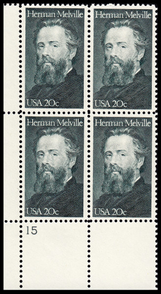 1984 20¢ Herman Melville Plate Block