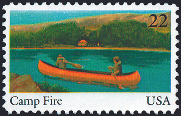 1985 22¢ Camp Fire Mint Single