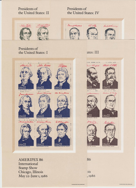 1986 Presidents Miniature Sheets