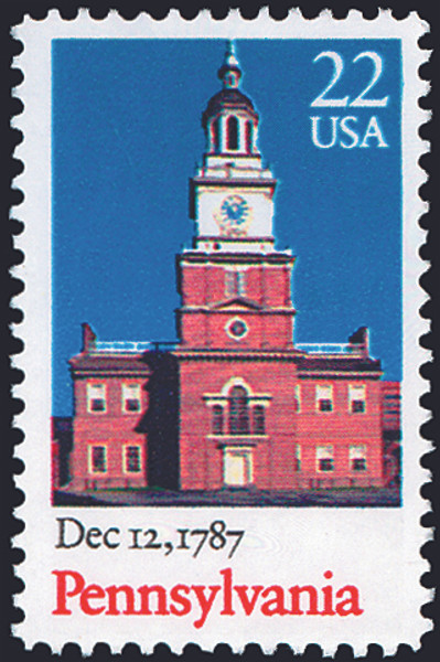 1987 22¢ Pennsylvania Statehood Mint Single