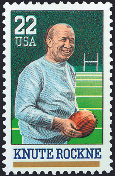 1988 22¢ Knute Rockne Mint Single