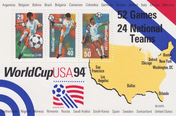1994 $1.19 World Cup Soccer Souvenir Sheet