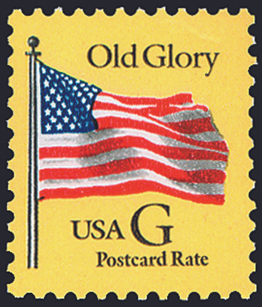 1994 20¢ "G" Old Glory Postcard Rate (BEP, Black "G") Mint Single