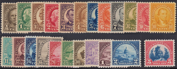 Old US Stamps, 1925-32 Mixed Collection of Mint Stamps Scott #619-719,  H/NH, Original Gum/No Gum, CV: 132.50