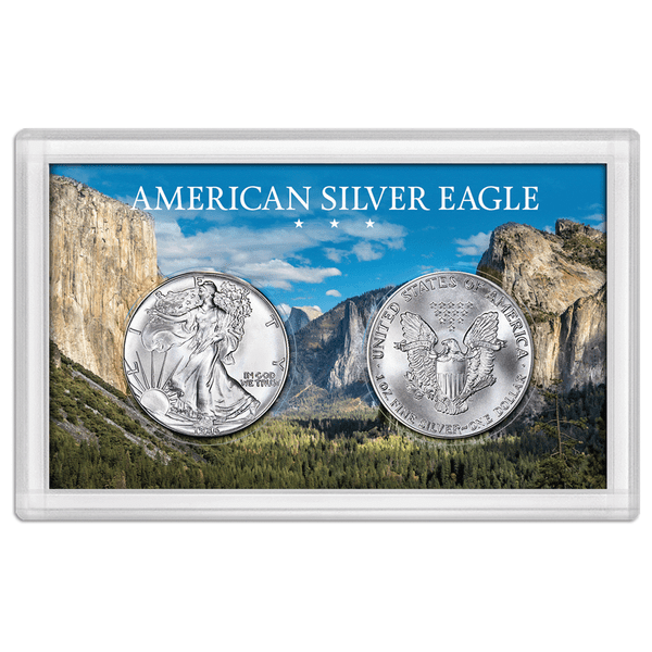 American Silver Eagle 3x5 Frosty Case, Mountain Forest