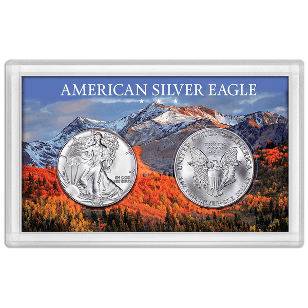 American Silver Eagle 3X5  inch Frosty Case, Snow-capped Mountain