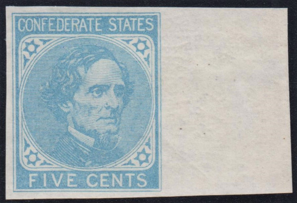 Confederate States #6, VF NH, Right Margin Example