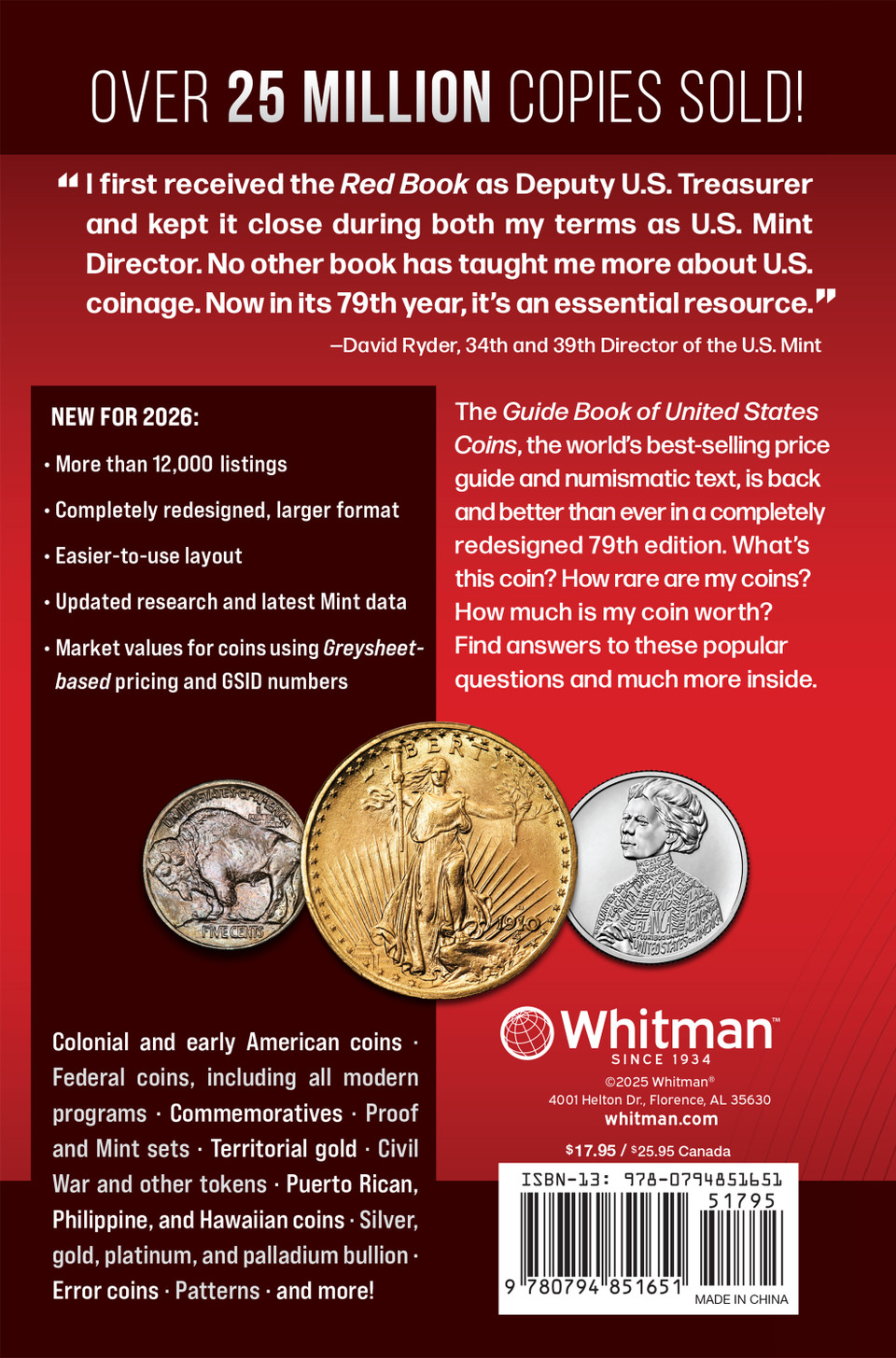 The Official Blue Book: Handbook Of United States Coins 2025 – New Whitman Publishing