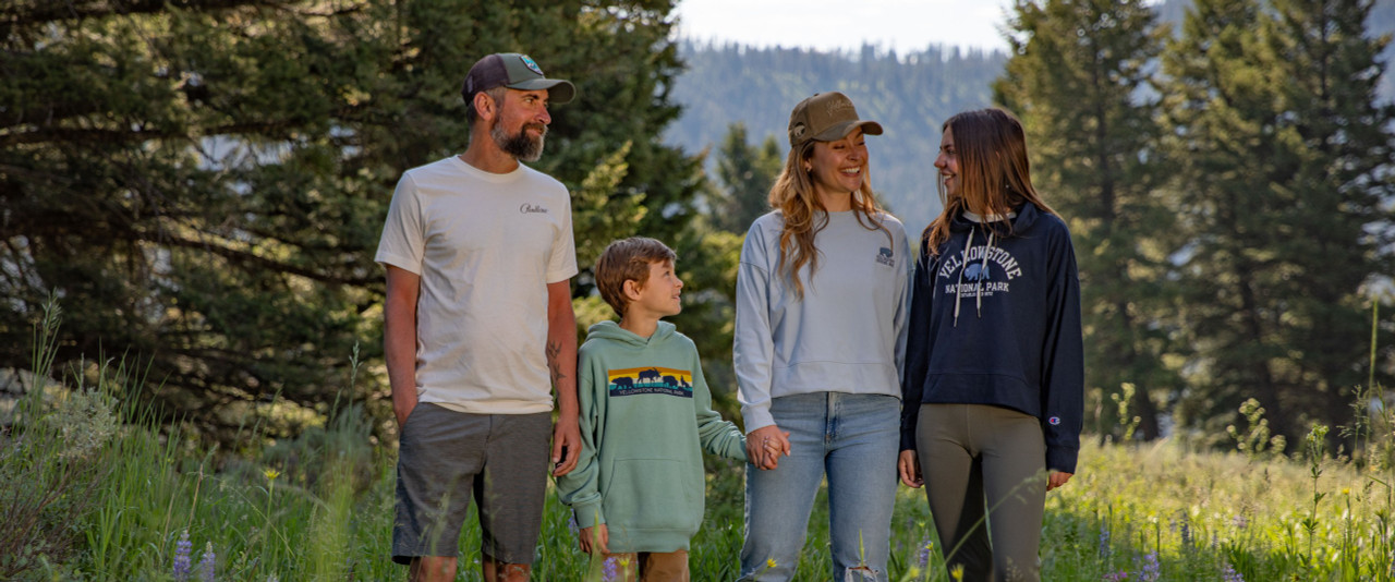 Family in Yellowstone Apparel