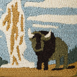 PILLOW OF YELLOWSTONE WITH BISON CLOSE UP