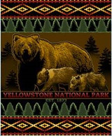 Throw Fleece Grizzly Family