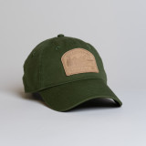 Relaxed Twill Yellowstone Leather Patch Hat Field Green Front