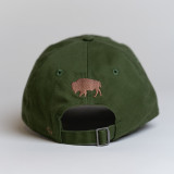 Relaxed Twill Yellowstone Leather Patch Hat Field Green Back