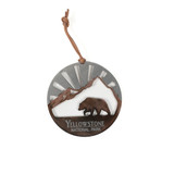 Bear With Mountain Metal Ornament (1)
