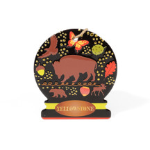 Yellowstone Animal Wallpaper Snow Globe Shaped Ornament (1)