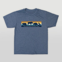 TEE YOUTH YELLOWSTONE WILDFIRE ANIMALS NAVY