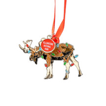 Moose With Glitter Lights Ornament