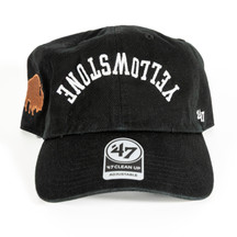Yellowstone Script Buffalo Hat Black Front