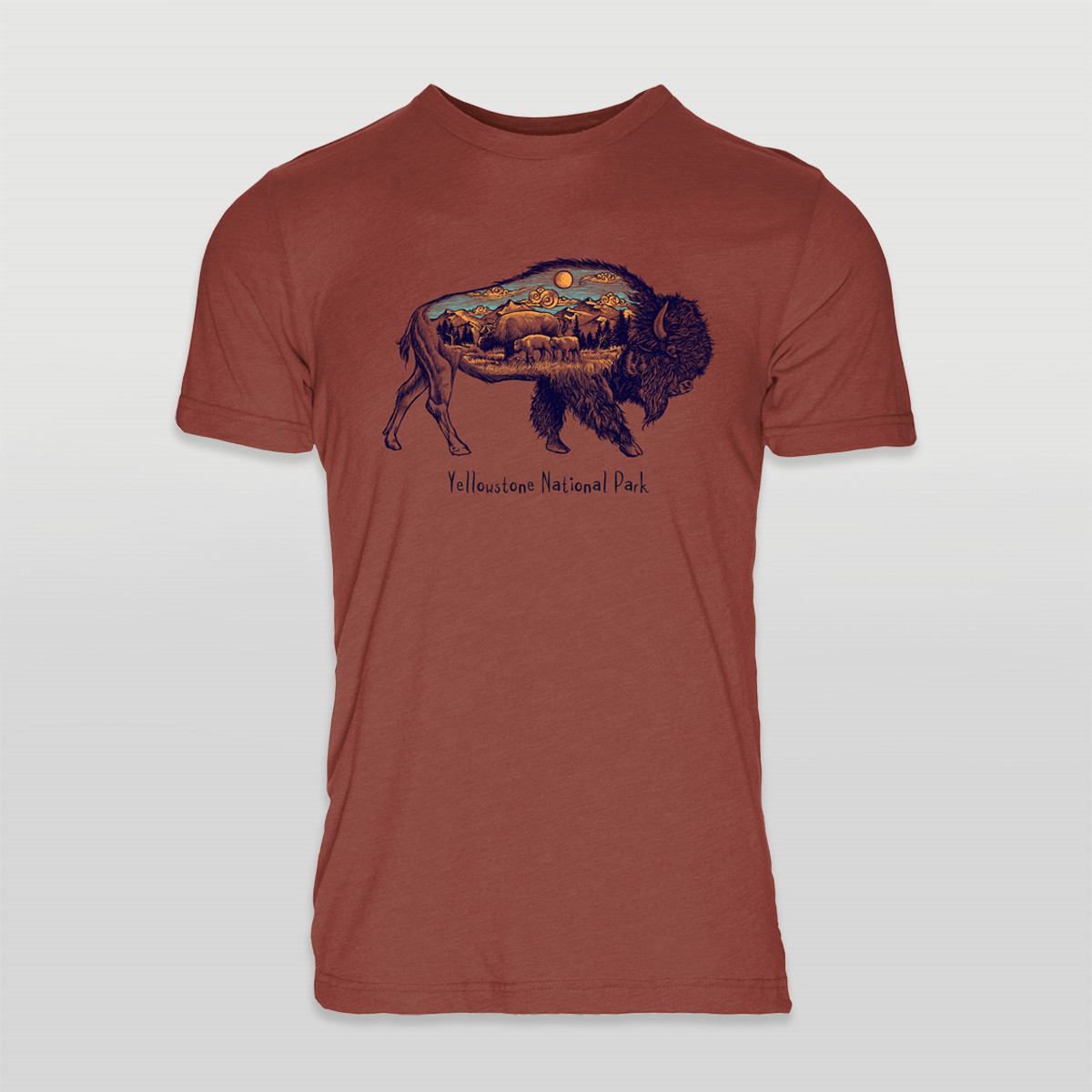 RRL クラシック イエローストーン・バイソン銅像 Tee Bison Clay