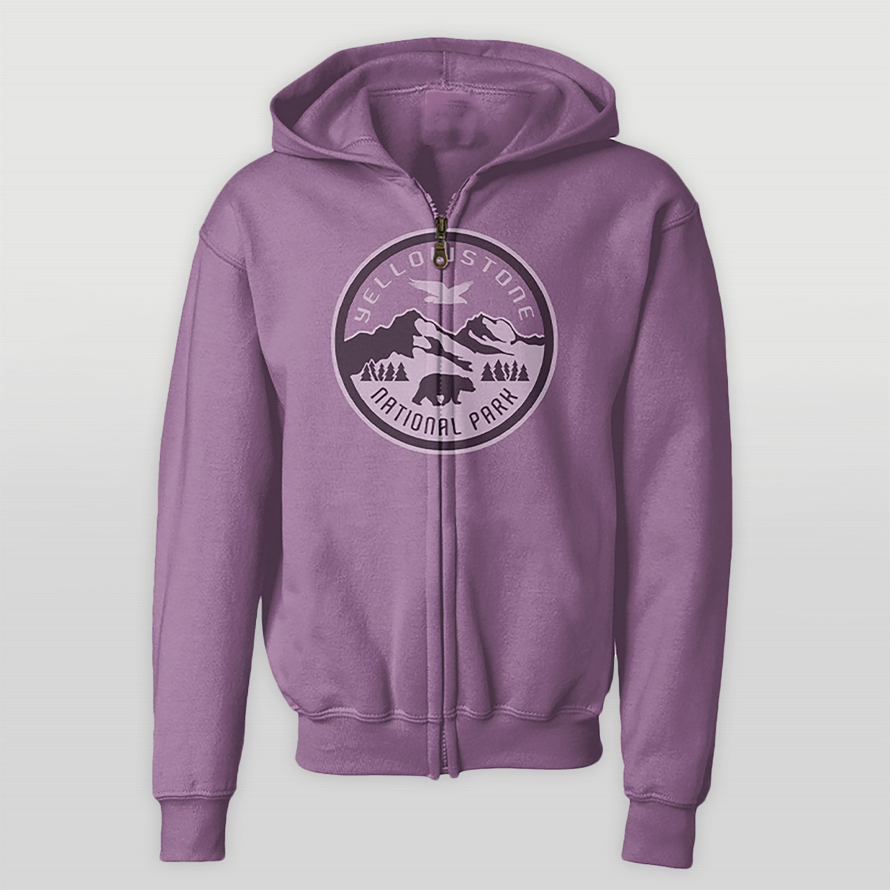 Youth Sweatshirt Zip Up Hoodie Yellowstone Simple Life Lavender