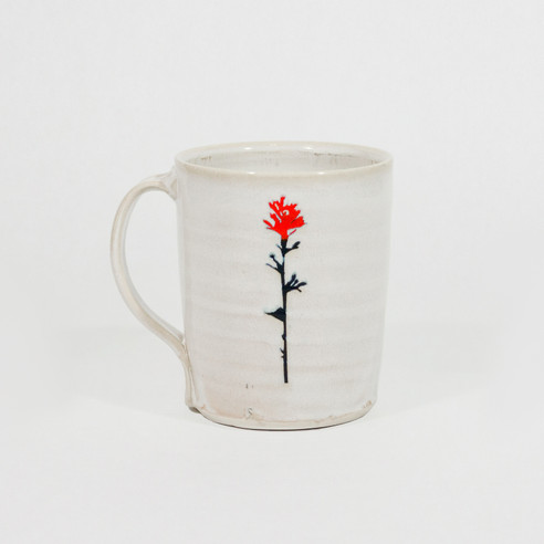 MUG POTTERY INDIAN PAINT BRUSH