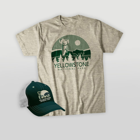 HAT & TEE COMBO YELLOWSTONE PEABODY FOREST/STONE