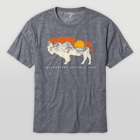 ECO TEE BUFFALO MOUNTAIN SCENE HEATHER NAVY