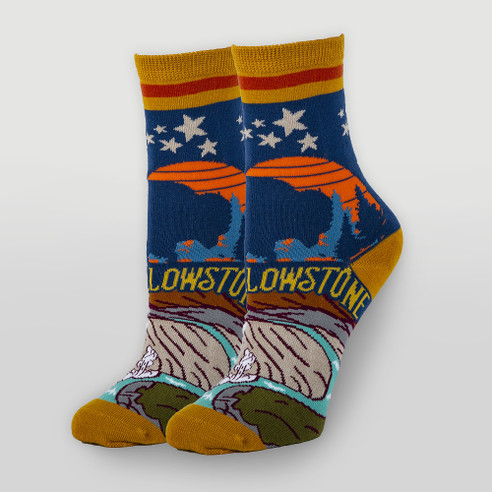 SOCKS WOMEN'S CREW YELLOWSTONE MULTI-COLOR