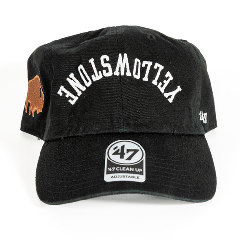 Yellowstone Script Buffalo Hat Black Front