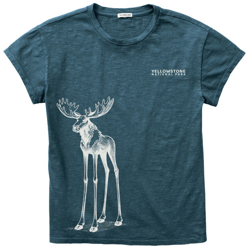 Women's Long Legged Moose Tee Aegean Blue