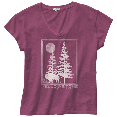 Women's Double Pines Transfixed V-Neck Tee Sparkling Grape
