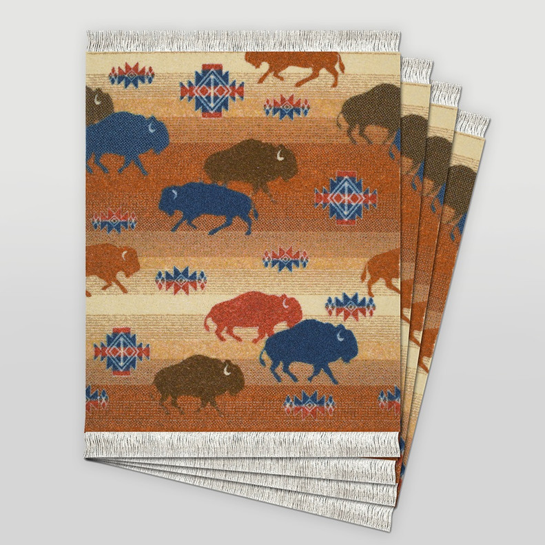 PENDLETON COASTER RUG PRAIRIE RUSH HOUR SET OF 4