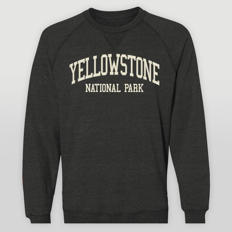 SWEATSHIRT CREW NECK YELLOWSTONE SINGLE LETTERS CHARCOAL