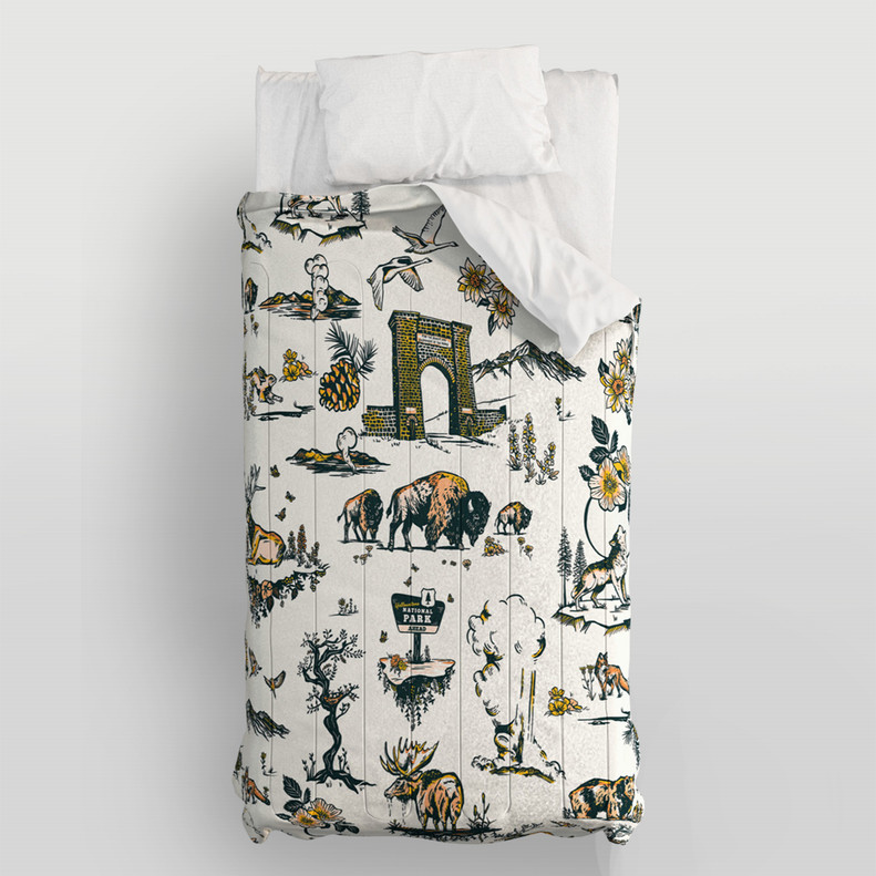 Yellowstone Collage Comforter Twin