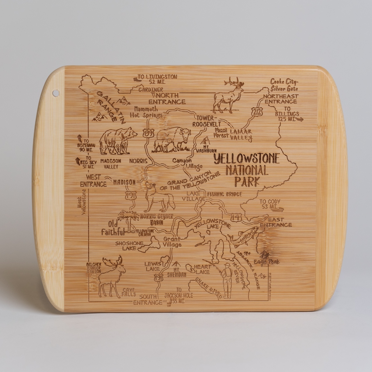 Yellowstone Map Cutting Board