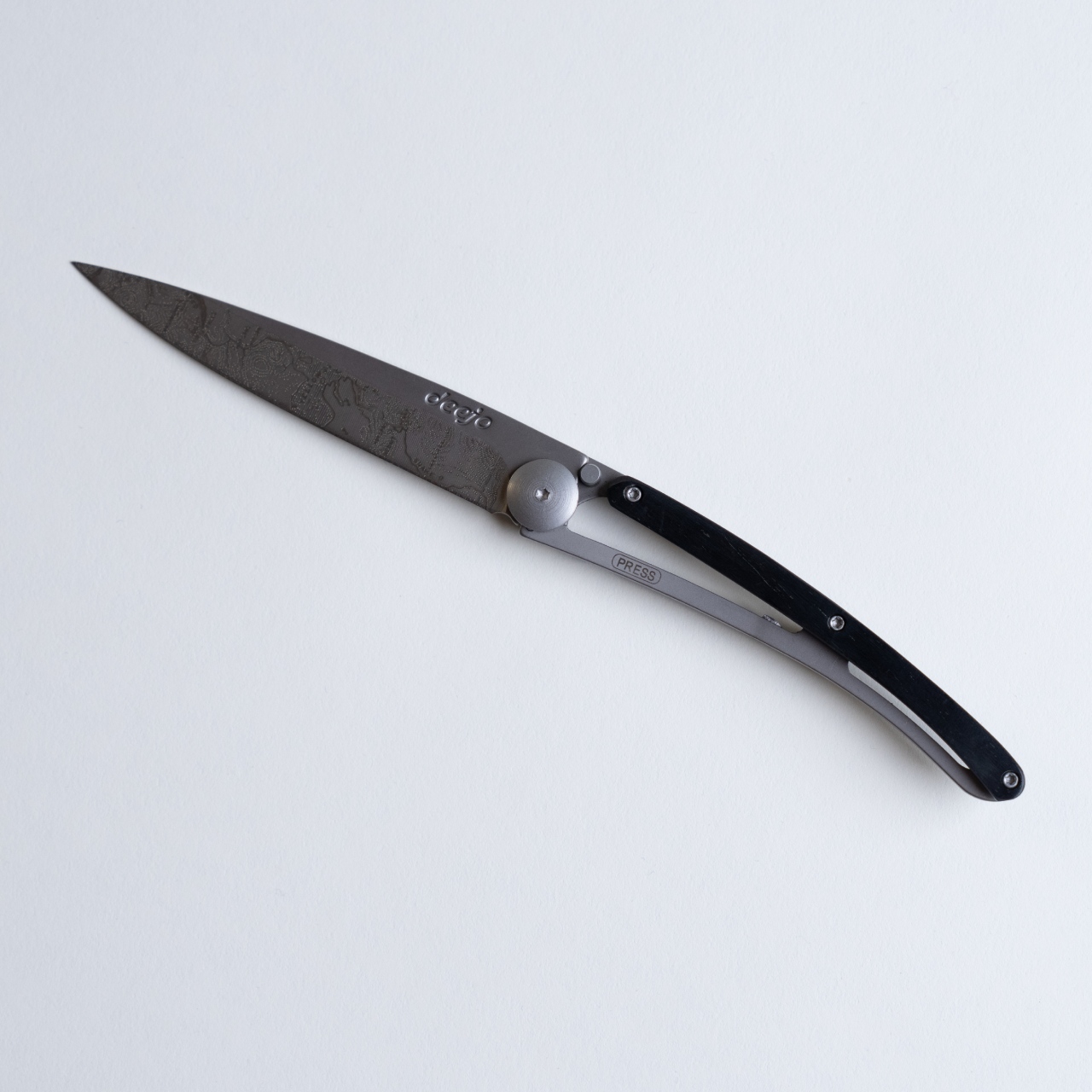 Deejo 37G Ebony Wood Knife Yellowstone - 2092417a 09112.1720646858