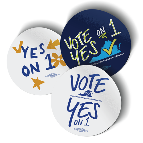 Vote Yes On 1 Set (Vinyl Stickers -- Combo Pack of Three!)