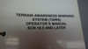 Universal Avionics  Systems Corp. Terrain Awareness Warning System (TAWS) Operator's Manual PN 34-40-01.03