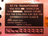 King Radio Corp KT 78 Transponder W/ Tray 14V PN 066-1034-10